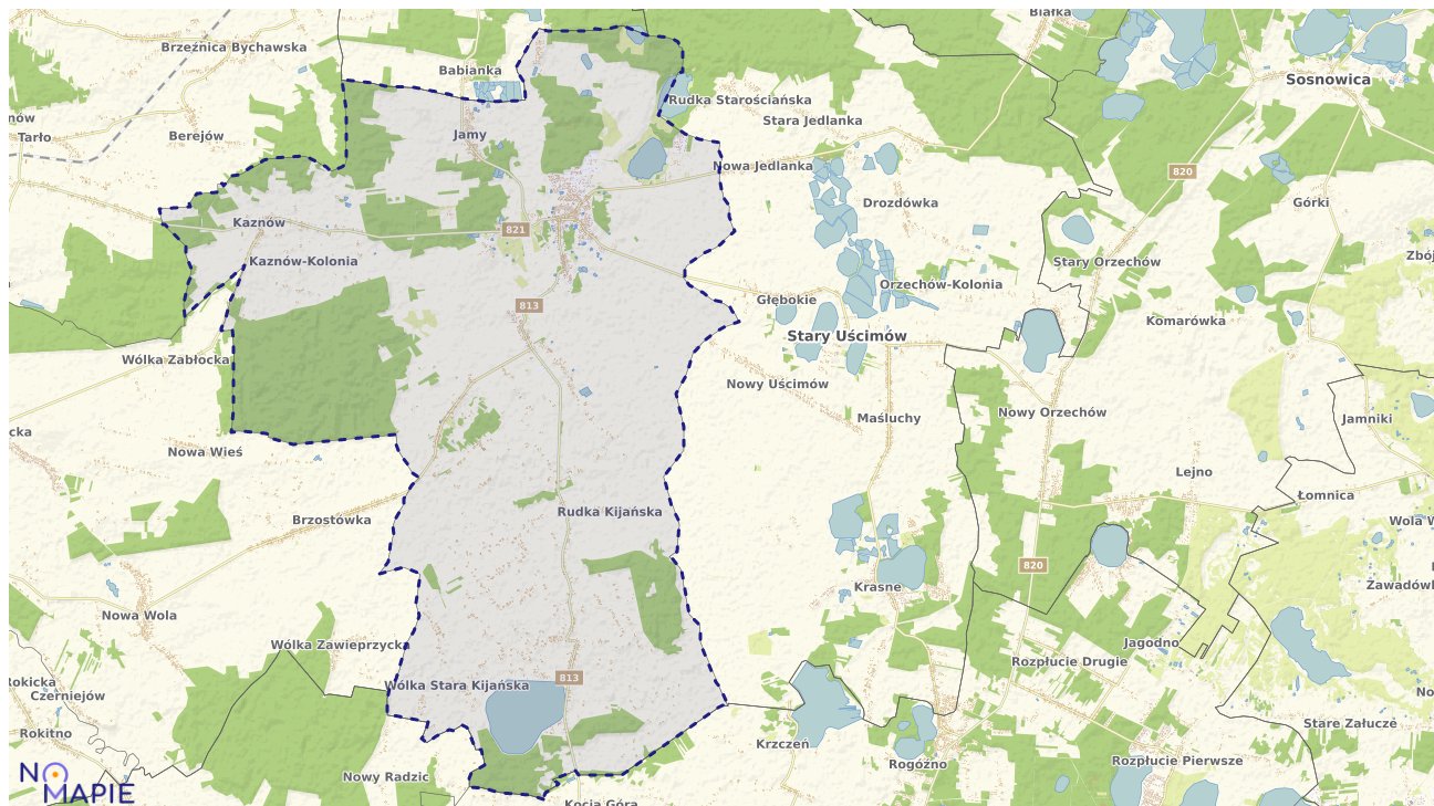Mapa obszarów ochrony przyrody Ostrowa Lubelskiego
