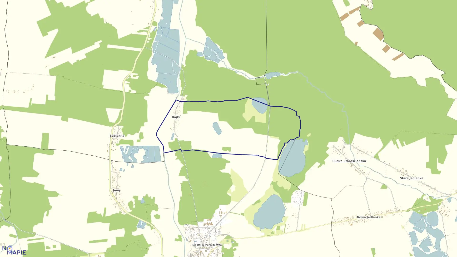 Mapa obrębu BÓJKI w gminie Ostrów Lubelski
