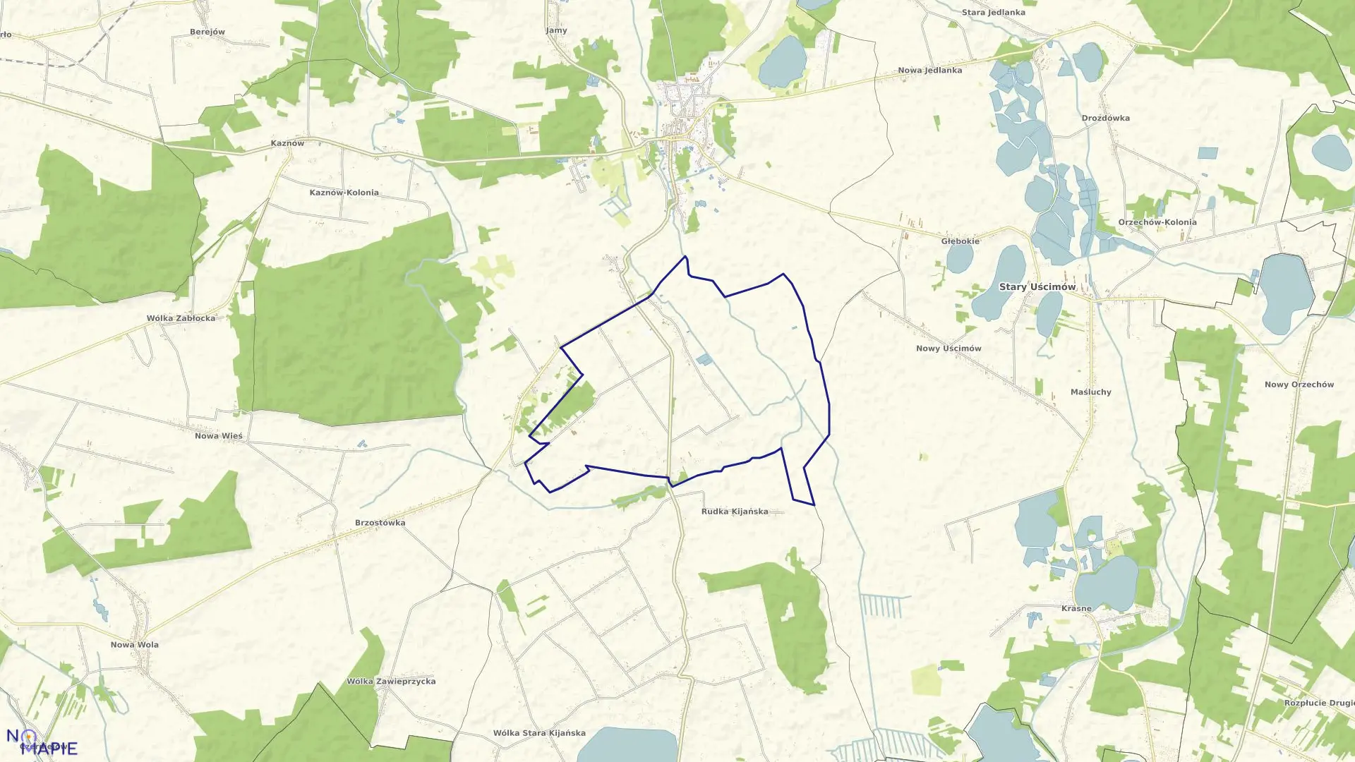 Mapa obrębu KOLECHOWICE w gminie Ostrów Lubelski