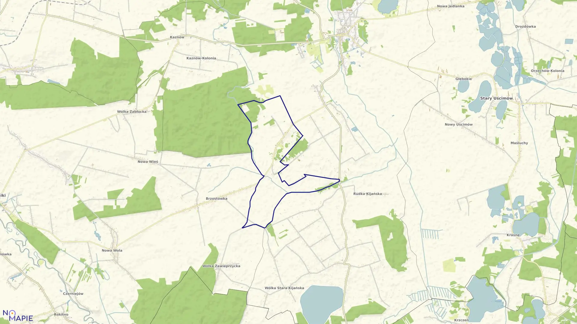 Mapa obrębu KOLECHOWICE KOLONIA w gminie Ostrów Lubelski