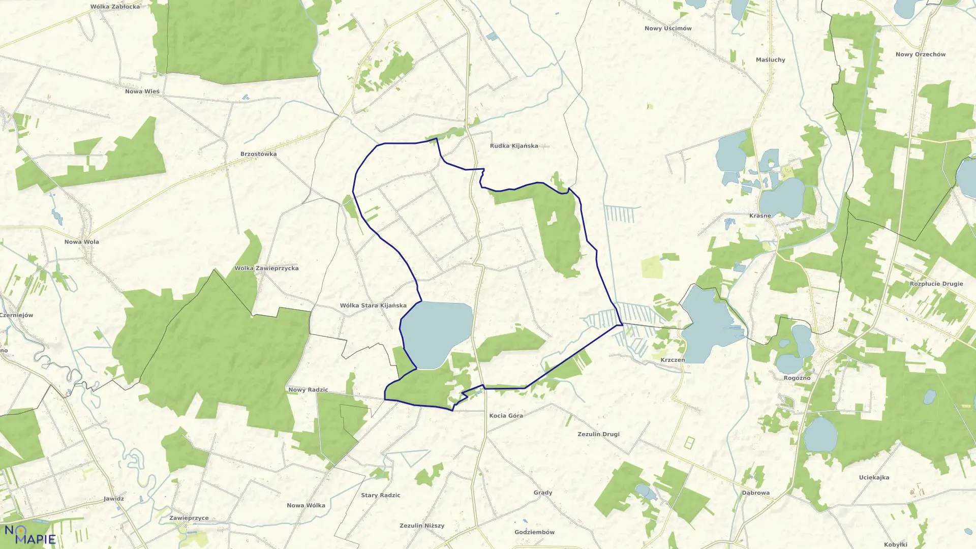 Mapa obrębu ROZKOPACZEW w gminie Ostrów Lubelski