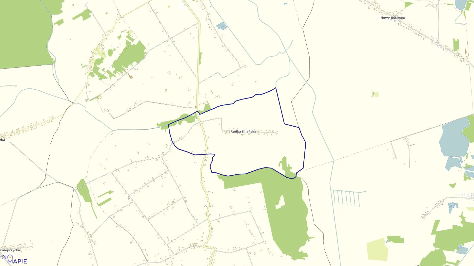 Mapa obrębu RUDKA KIJAŃSKA w gminie Ostrów Lubelski